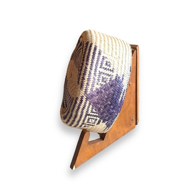 VTG Southwestern Geometric Purple Pattern Woven Basket | Great for Wall Hanging! - Picture 9 of 13